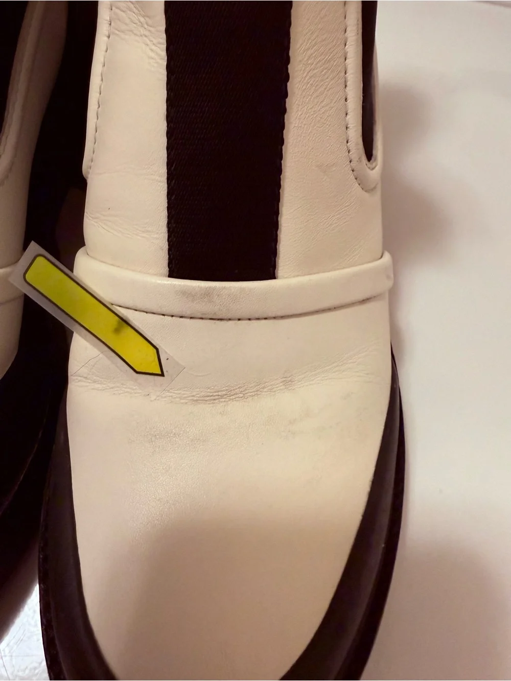Tory Burch Black and Cream Slip-On Chelsea Boots